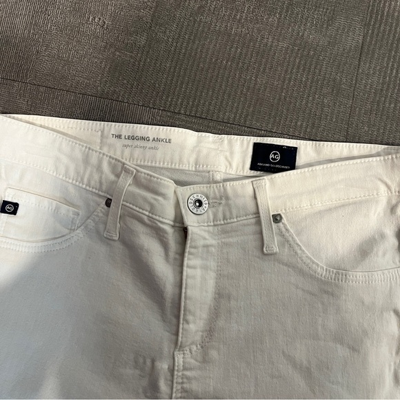 AG Anthropology Adriano Goldschmied Womens White legging ankle Jeans 27/4 - Picture 3 of 5